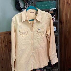 Wrangler Pale Yellow Western Button-Down Shirt